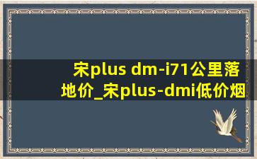 宋plus dm-i71公里落地价_宋plus-dmi(低价烟批发网)落地价多少钱